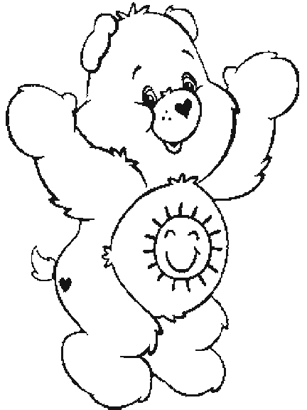 bear coloring pages for kids printable. care ears coloring pages