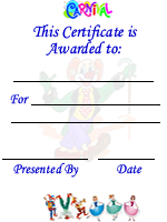 Carnival Certificate